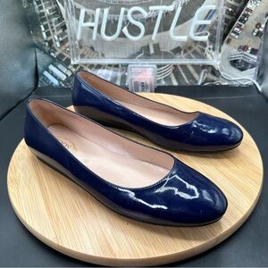 Tod's Blueberry Patent Leather Round Toe Ballet Flats Size 9.5 39.5 EU
